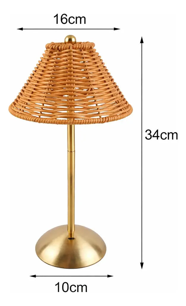 Imagem 7 de 7 de Luminária De Mesa Zenlart Abajur Bohemian Cobre Rattan
