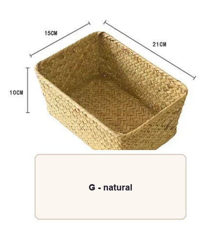Cesto organizador de fibra natural Zenlart - tamanho G natural