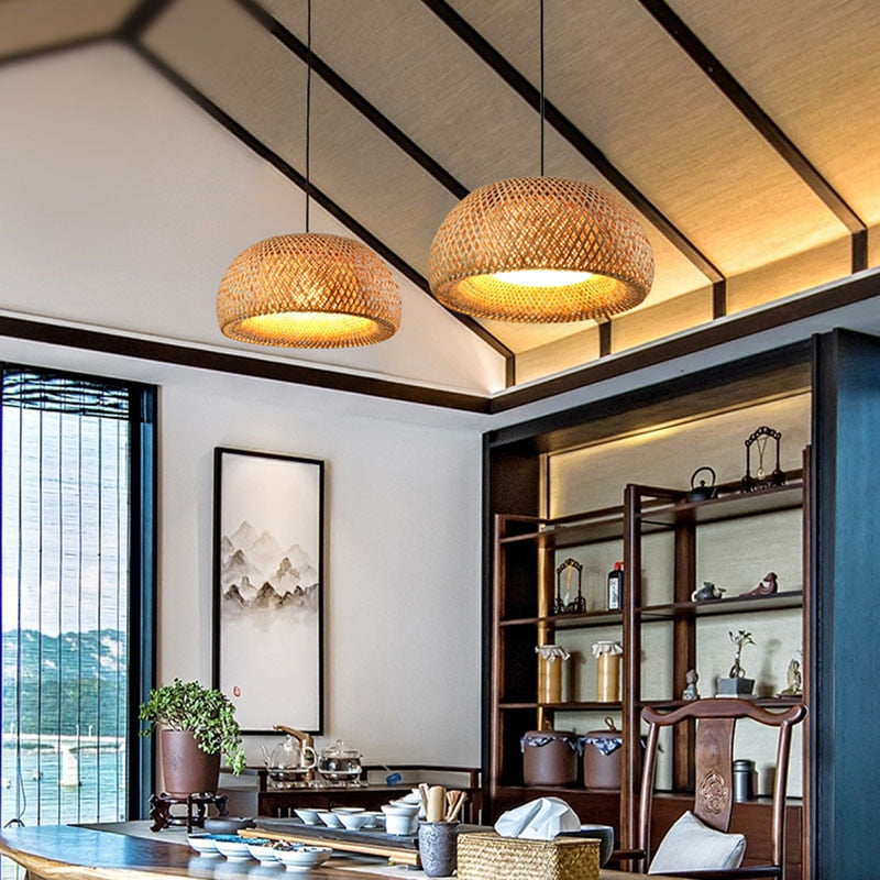 Lustre Pendente de Fibra de Rattan