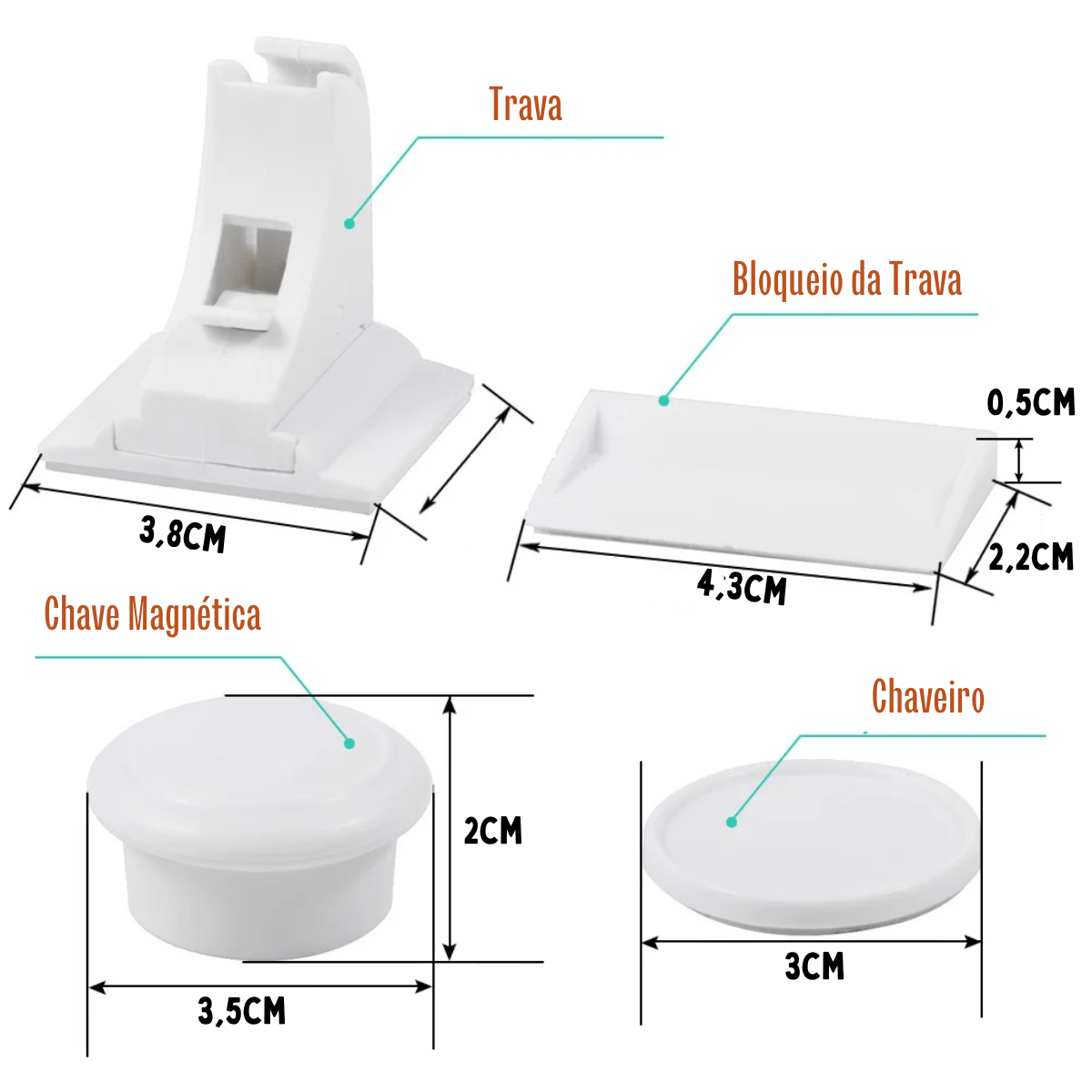 Travas de Segurança Magnética Oculta. Proteção e Anti Furto.