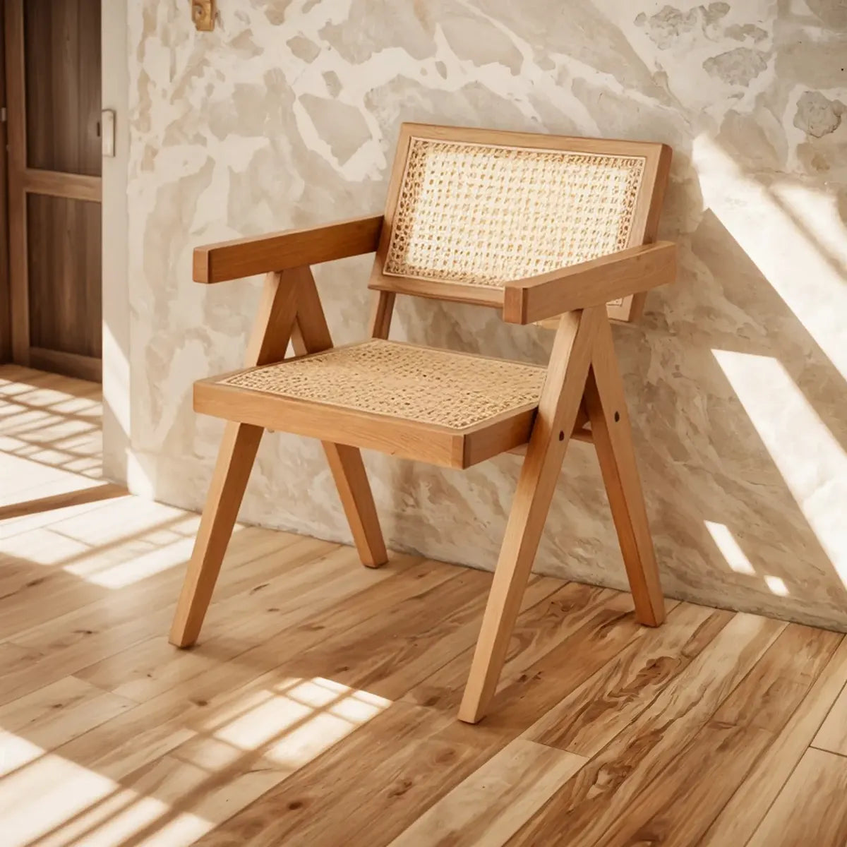 Cadeira rattan de madeira maciça Zenlart