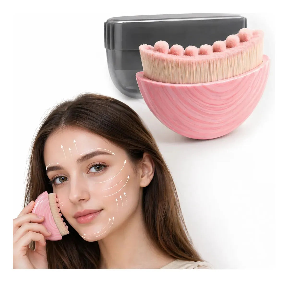 Cor: Rosa | Escova Facial de Drenagem Linfatica Zenlart