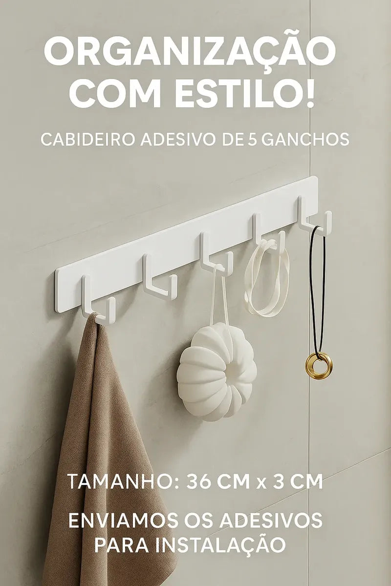Cor: Preto | Cabideiro de Aluminio Minimalista Zenlart