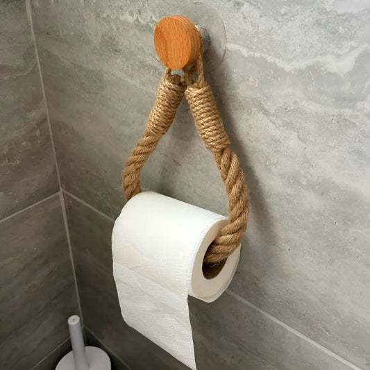 Imagem 1 de 8 de Porta Papel Higiênico Artesanal Rústico De Corda Canhâmo