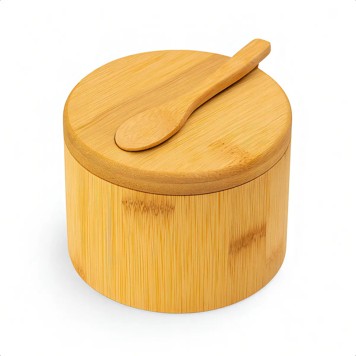 Imagem 2 de 8 de Saleiro Pote Sal Tempero Cozinha Bambu Essencial Zenlart Bambu