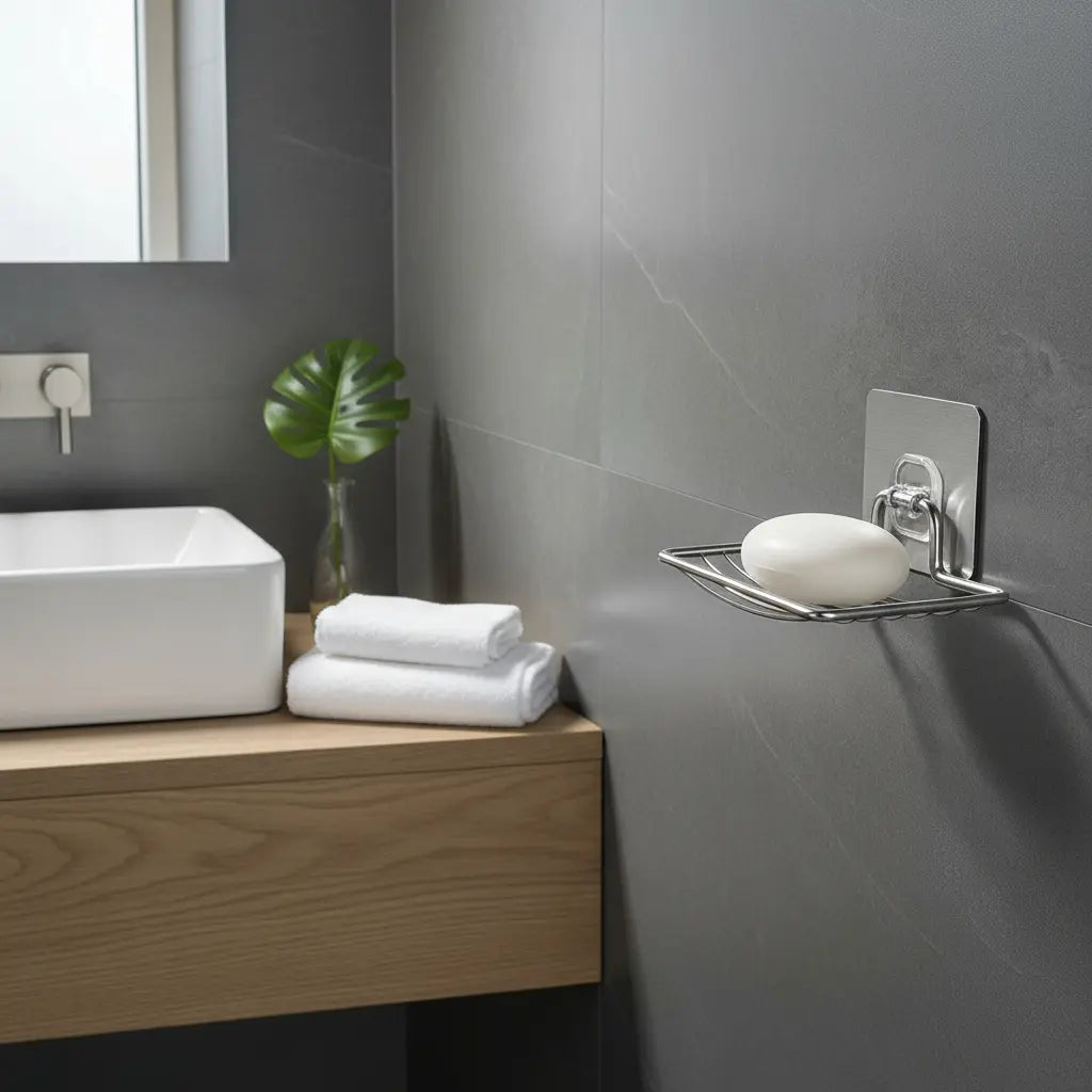 Cor: Prata | Saboneteira de Inox para Parede Zenlart
