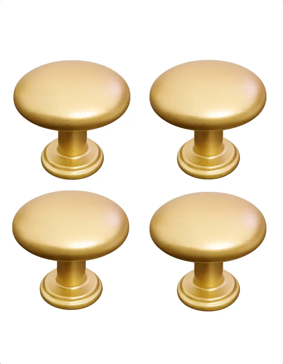 Imagem 1 de 9 de 4x Puxadores Zenlart Ponto Redondo Dourado Gaveta Armário Dourado Puxador Ponto Pontinho Botão