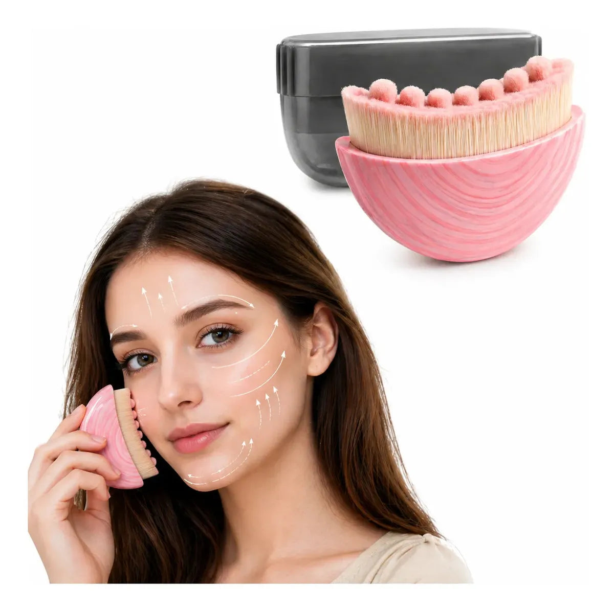 Cor: Rosa | Escova Facial de Drenagem Linfatica Zenlart