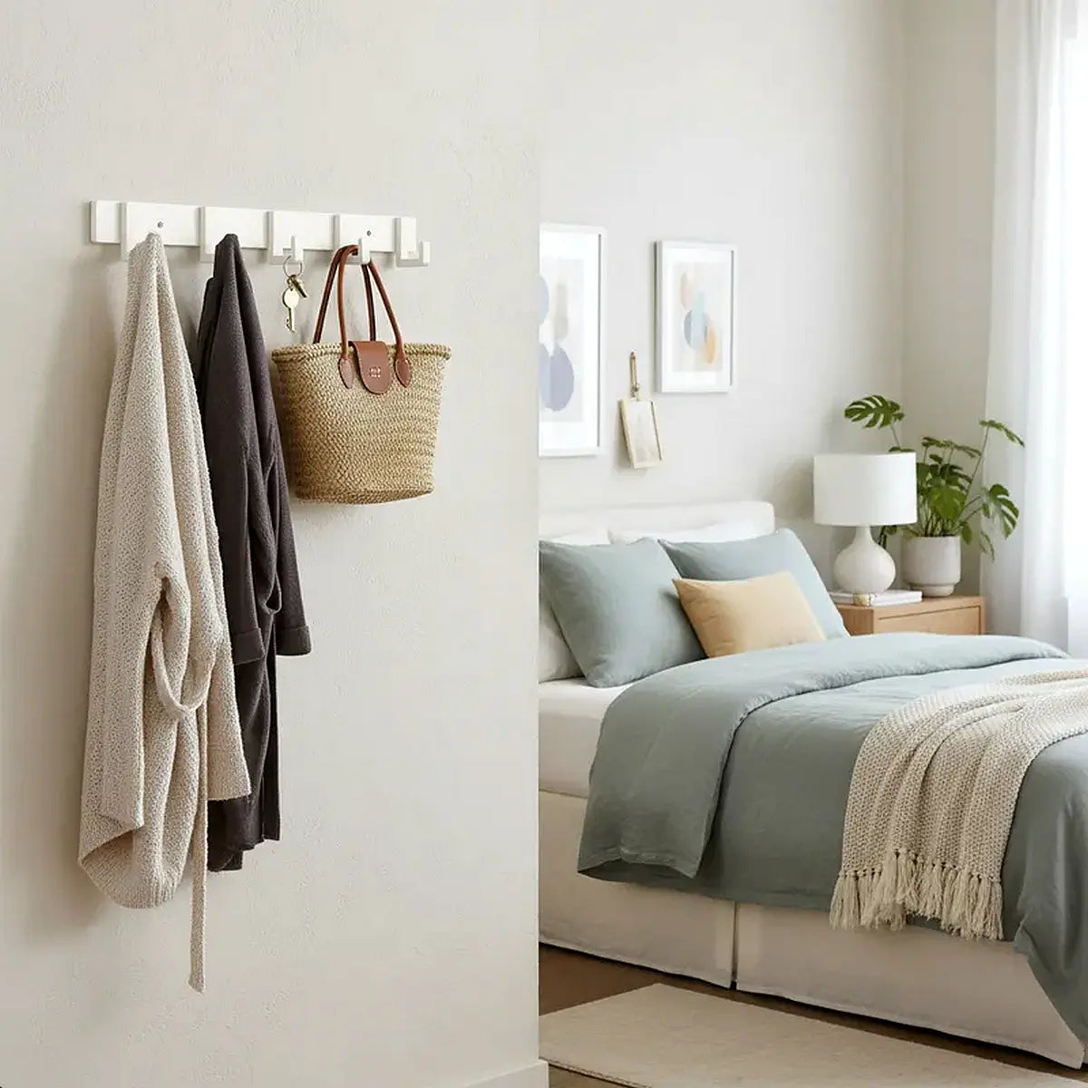 Cor: Branco | Cabideiro de Aluminio Minimalista Zenlart