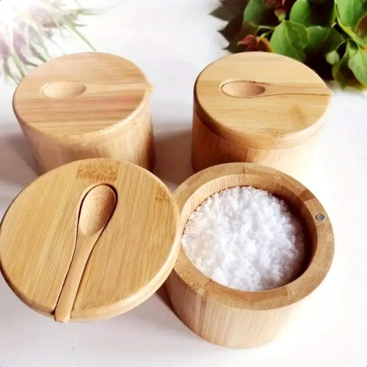 Imagem 5 de 8 de Saleiro Pimenteiro Cozinha Bambu Ecológico Zenlart