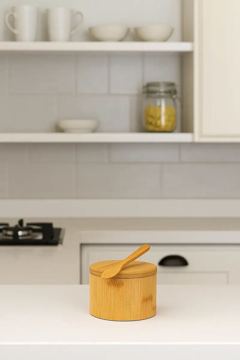 Imagem 2 de 8 de Saleiro Pimenteiro Cozinha Bambu Ecológico Zenlart