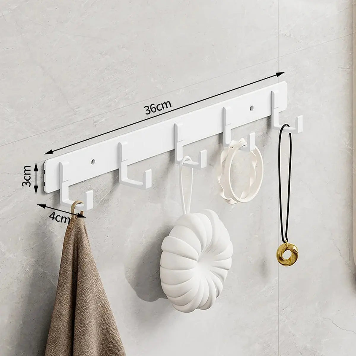 Cor: Branco | Cabideiro de Aluminio Minimalista Zenlart