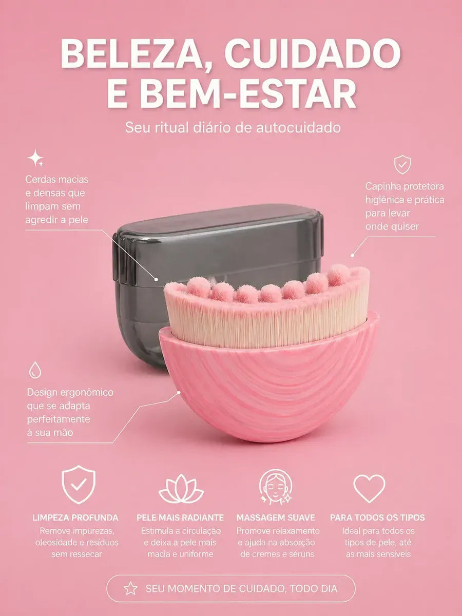 Cor: Rosa | Escova Facial de Drenagem Linfatica Zenlart