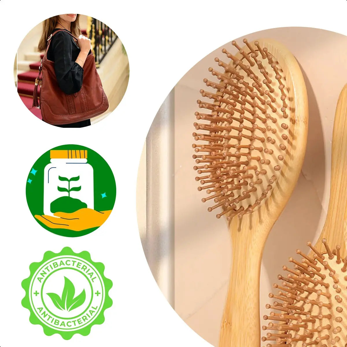 Escova de Cabelo de Bambu Zenlart
