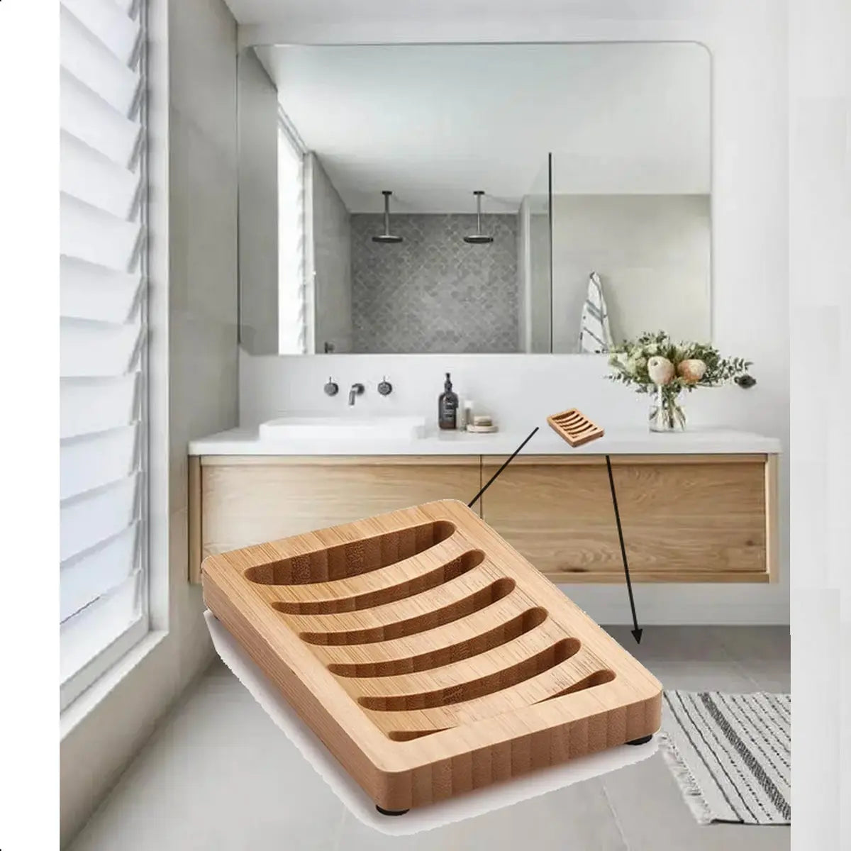 Saboneteira de Bambu para Banheiro Zenlart