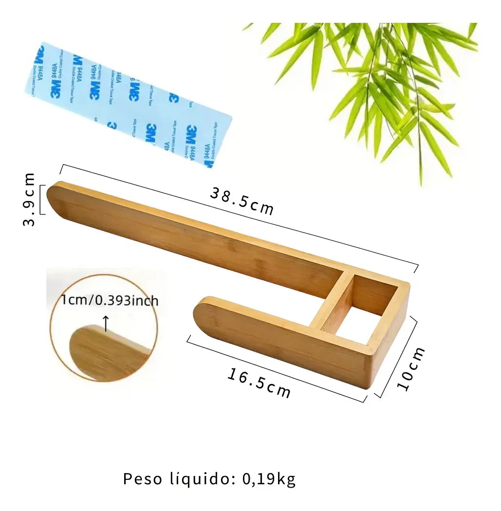 Imagem 6 de 7 de Suporte Toalha E Papel Higiênico 100% Bambu - Zenlart Bambu