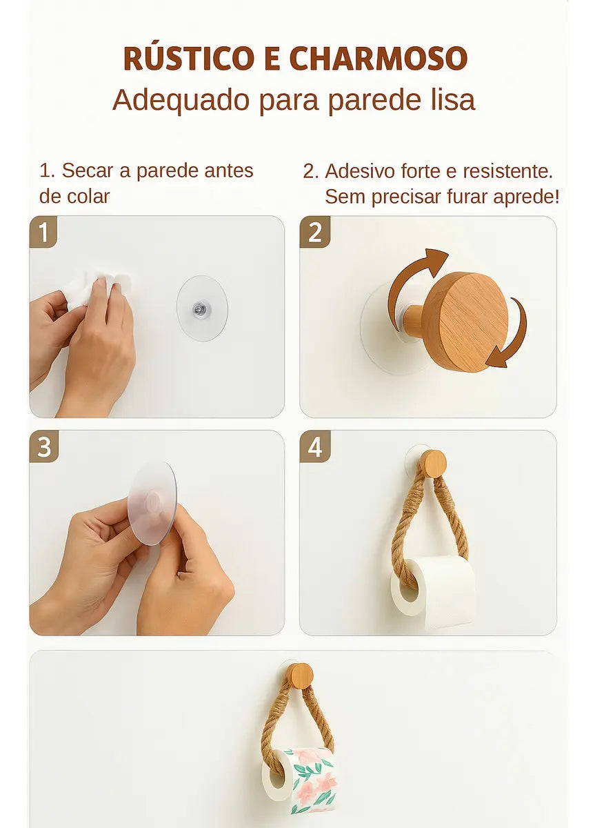 Imagem 5 de 8 de Porta Papel Higiênico Artesanal Rústico De Corda Canhâmo
