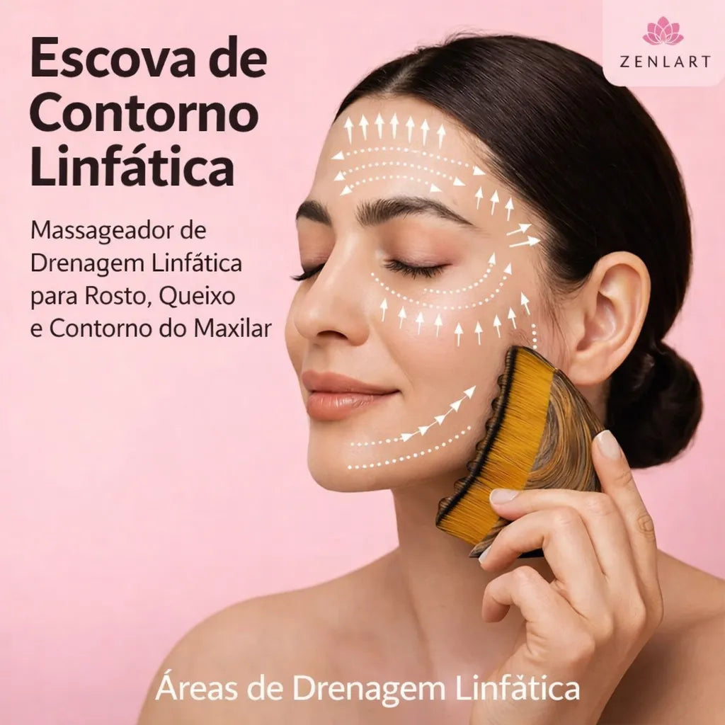Cor: Rosa | Escova Facial de Drenagem Linfatica Zenlart