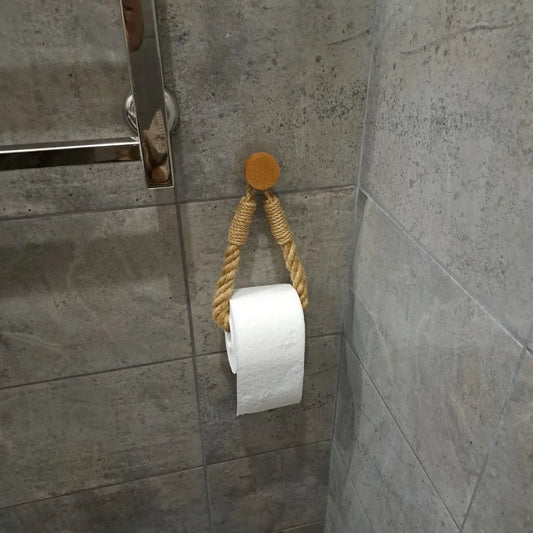Imagem 4 de 8 de Suporte Toalha Rosto Mãos Rústico Sem Furar Parede Marrom