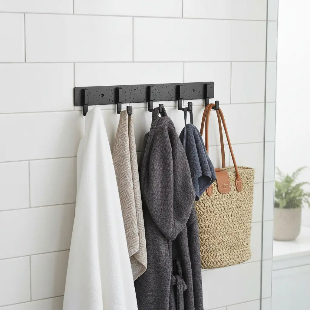 Cor: Preto | Cabideiro de Aluminio Minimalista Zenlart