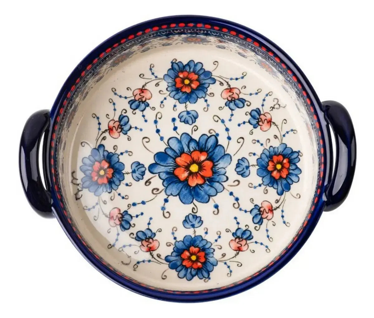 Imagem 4 de 8 de Assadeira Para Forno De Cerâmica 1l Zenlart Azul