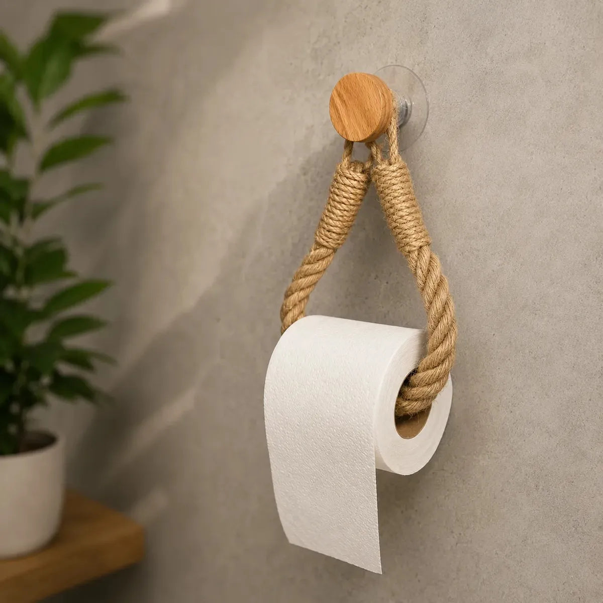 Imagem 4 de 8 de Porta Papel Higiênico Artesanal Rústico De Corda Canhâmo