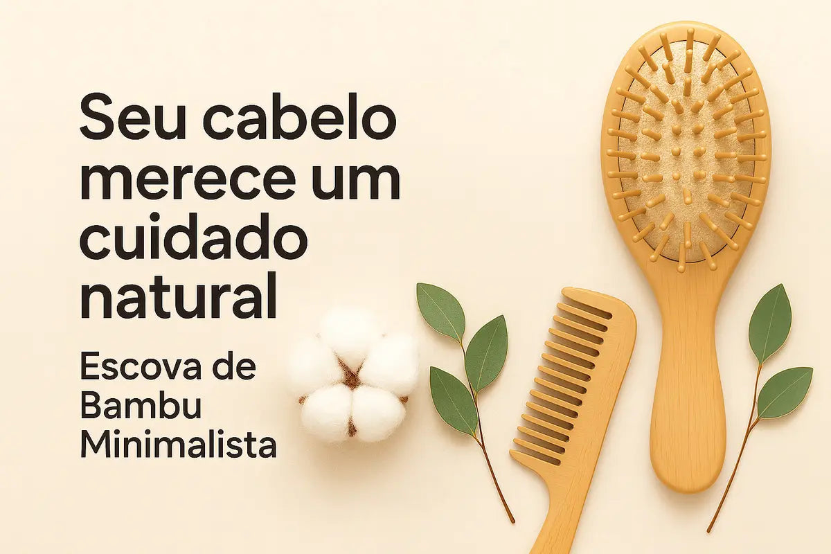 Kit Pente e Escova de Madeira com Bag Zenlart