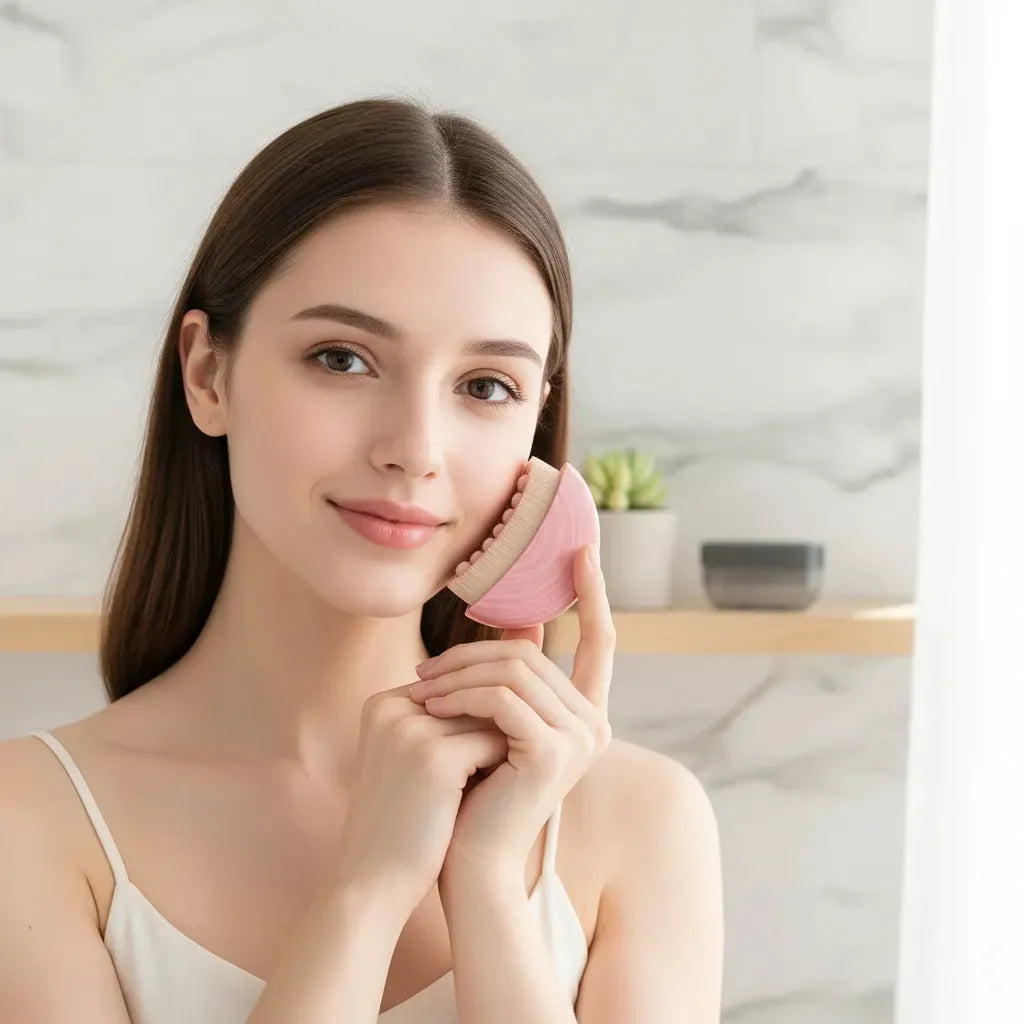 Cor: Rosa | Escova Facial de Drenagem Linfatica Zenlart