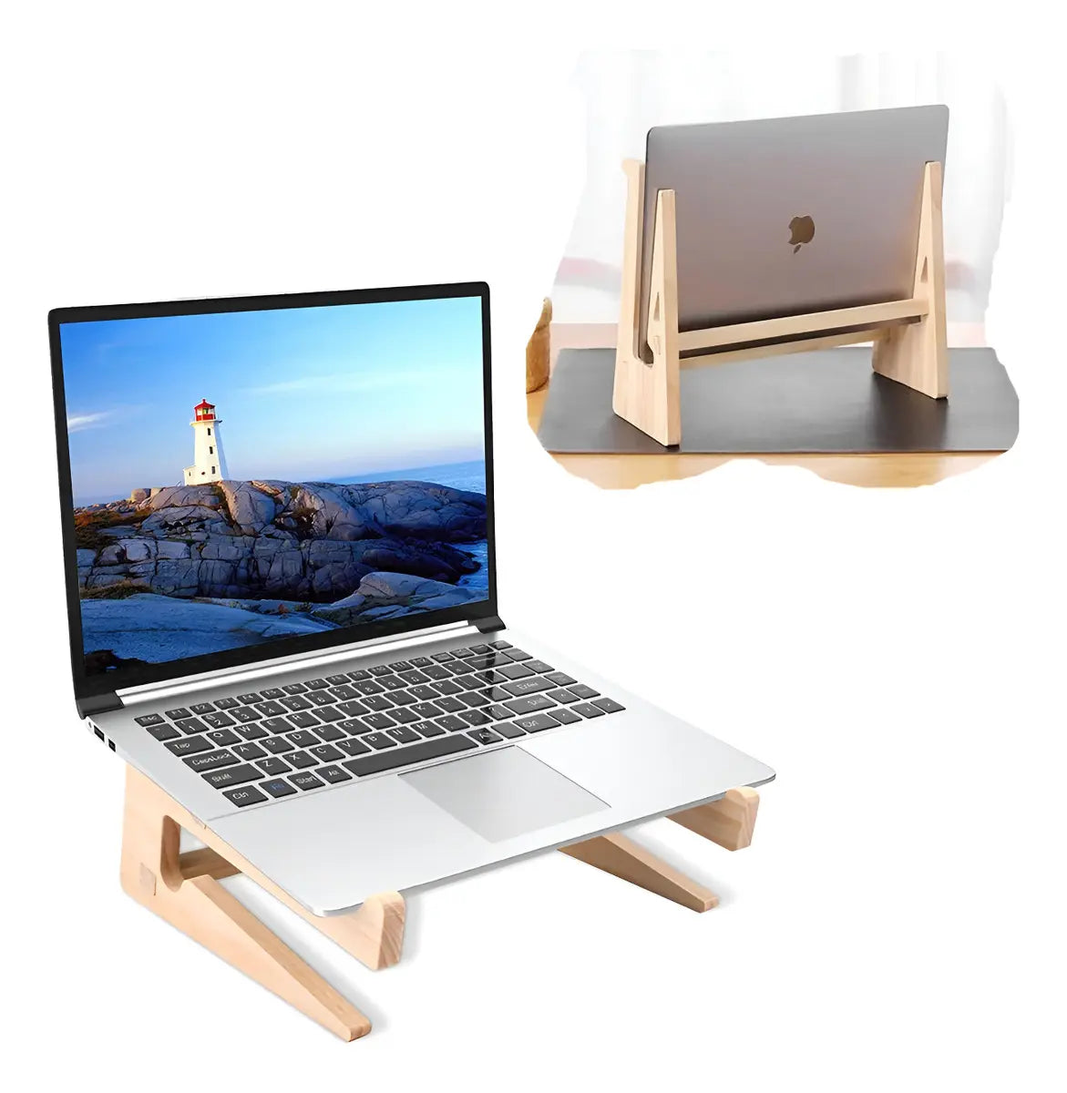 Imagem 1 de 6 de Suporte Notebook Zenlart Bambu Ecológico 100% Bambu Madeira