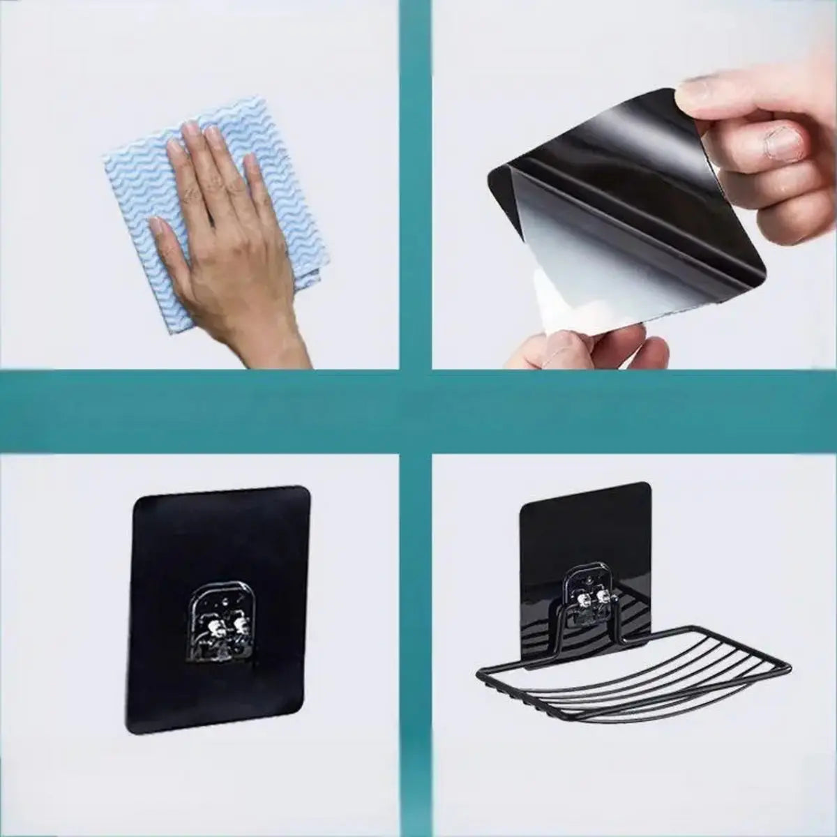 Cor: Preto | Saboneteira de Inox para Parede Zenlart