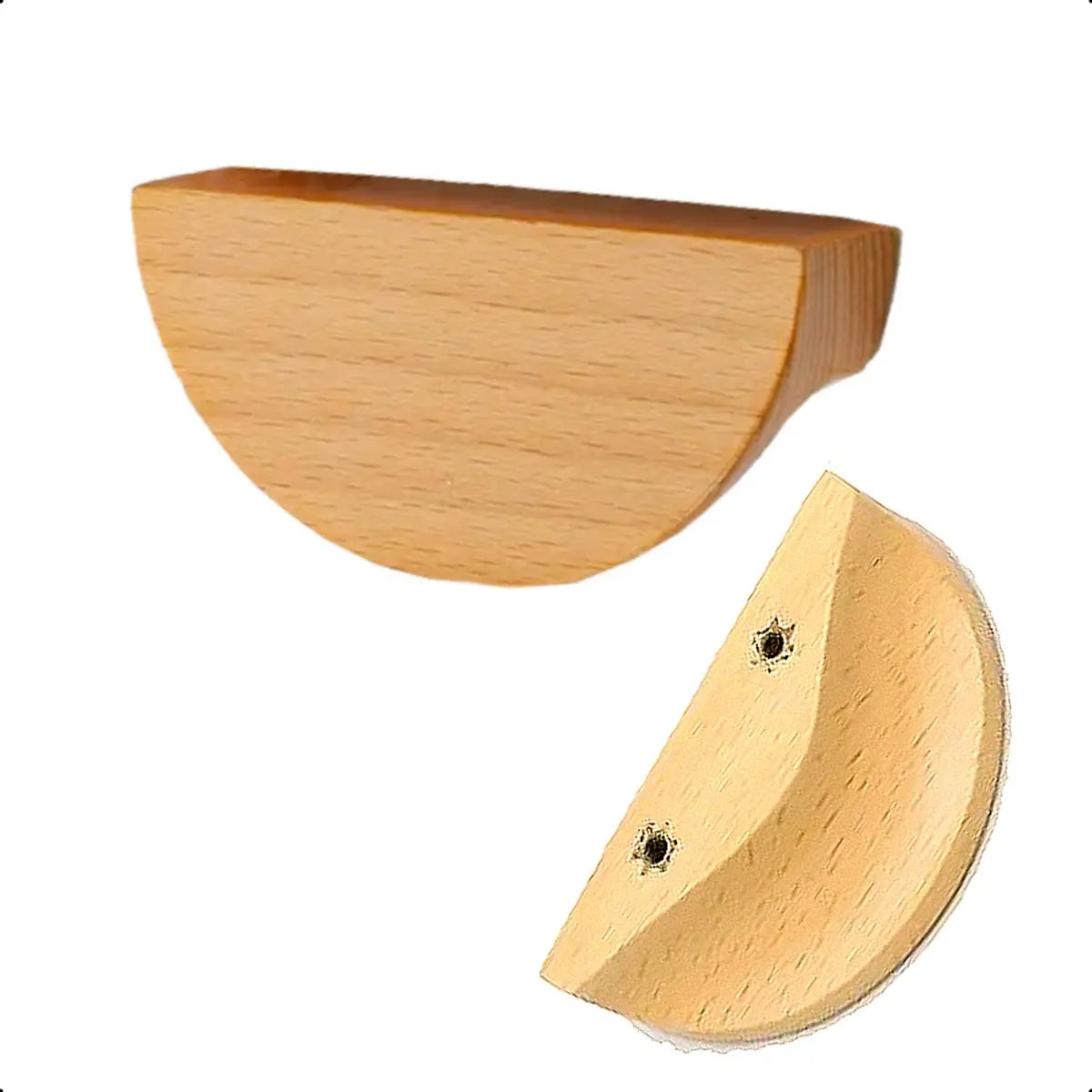 Imagem 2 de 6 de 2x Puxadores Meia Lua Zenlart 64mm Madeira Maciça Beech Beech Meia Lua