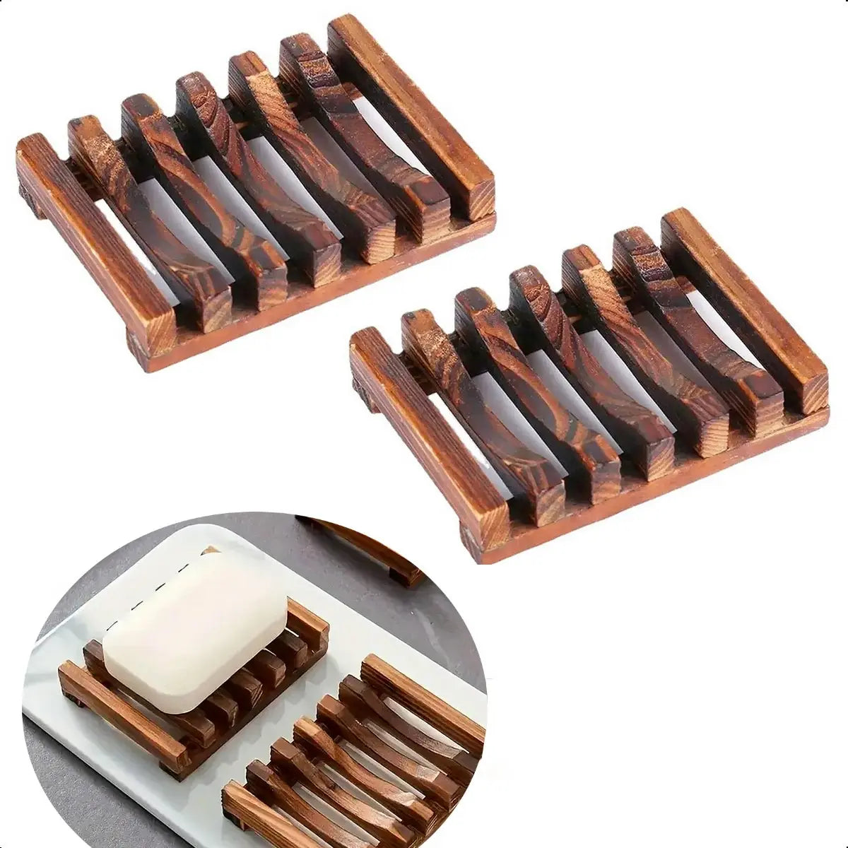 Saboneteira de Bambu para Banheiro Zenlart