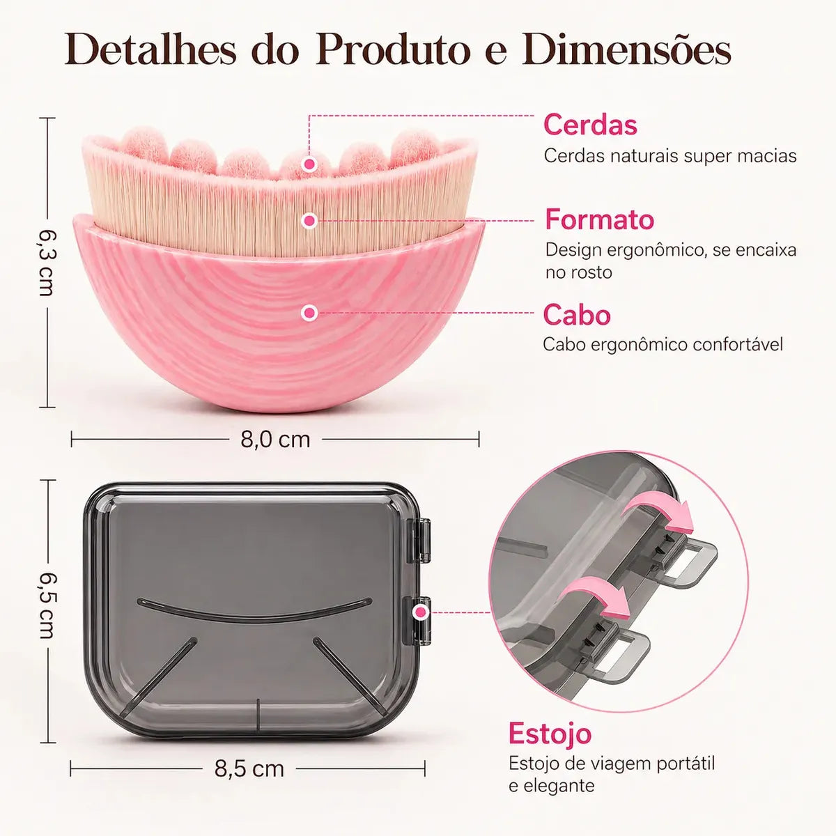 Cor: Rosa | Escova Facial de Drenagem Linfatica Zenlart