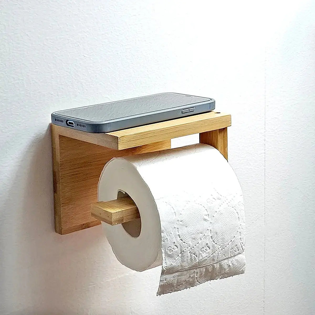 Imagem 6 de 6 de Porta Papel Higiênico De Bambu Adesivo 3m - Zenlart Bambu