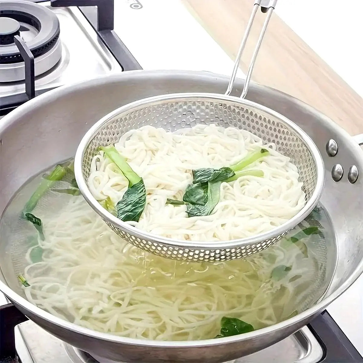 Imagem 3 de 6 de Peneira Inox Cozinha Polvilhar Coar Escorrer Zenlart