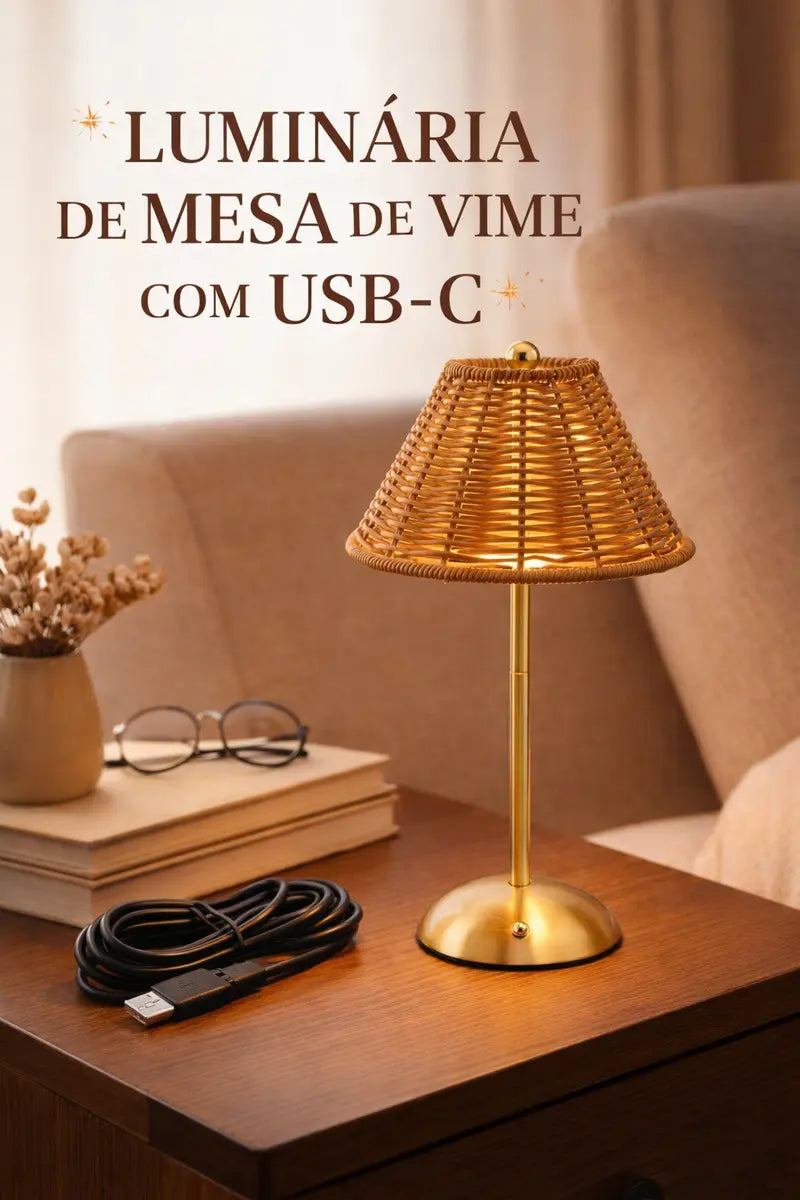 Imagem 6 de 7 de Luminária De Mesa Zenlart Abajur Bohemian Cobre Rattan