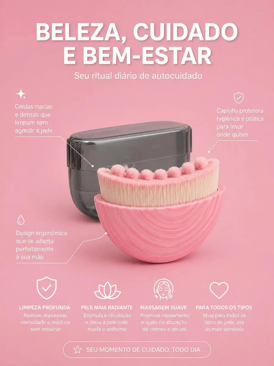 Cor: Rosa | Escova Facial de Drenagem Linfatica Zenlart