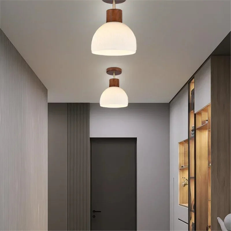 Detalhe da luminária pendente nórdica japandi Zenlart