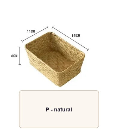 Cesto organizador de fibra natural Zenlart - tamanho P natural