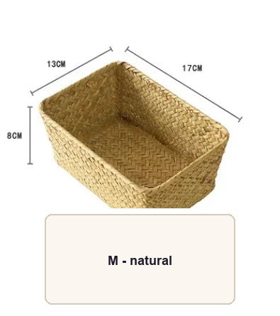 Cesto organizador de fibra natural Zenlart - tamanho M natural