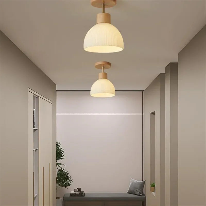 Detalhe da luminária pendente nórdica japandi Zenlart