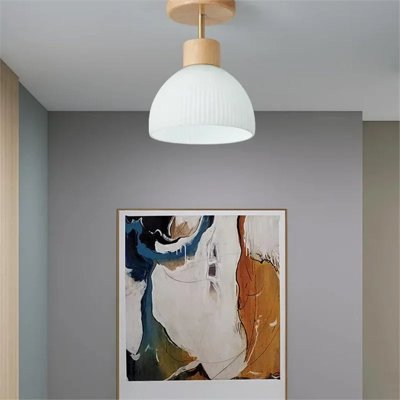 Detalhe da luminária pendente nórdica japandi Zenlart