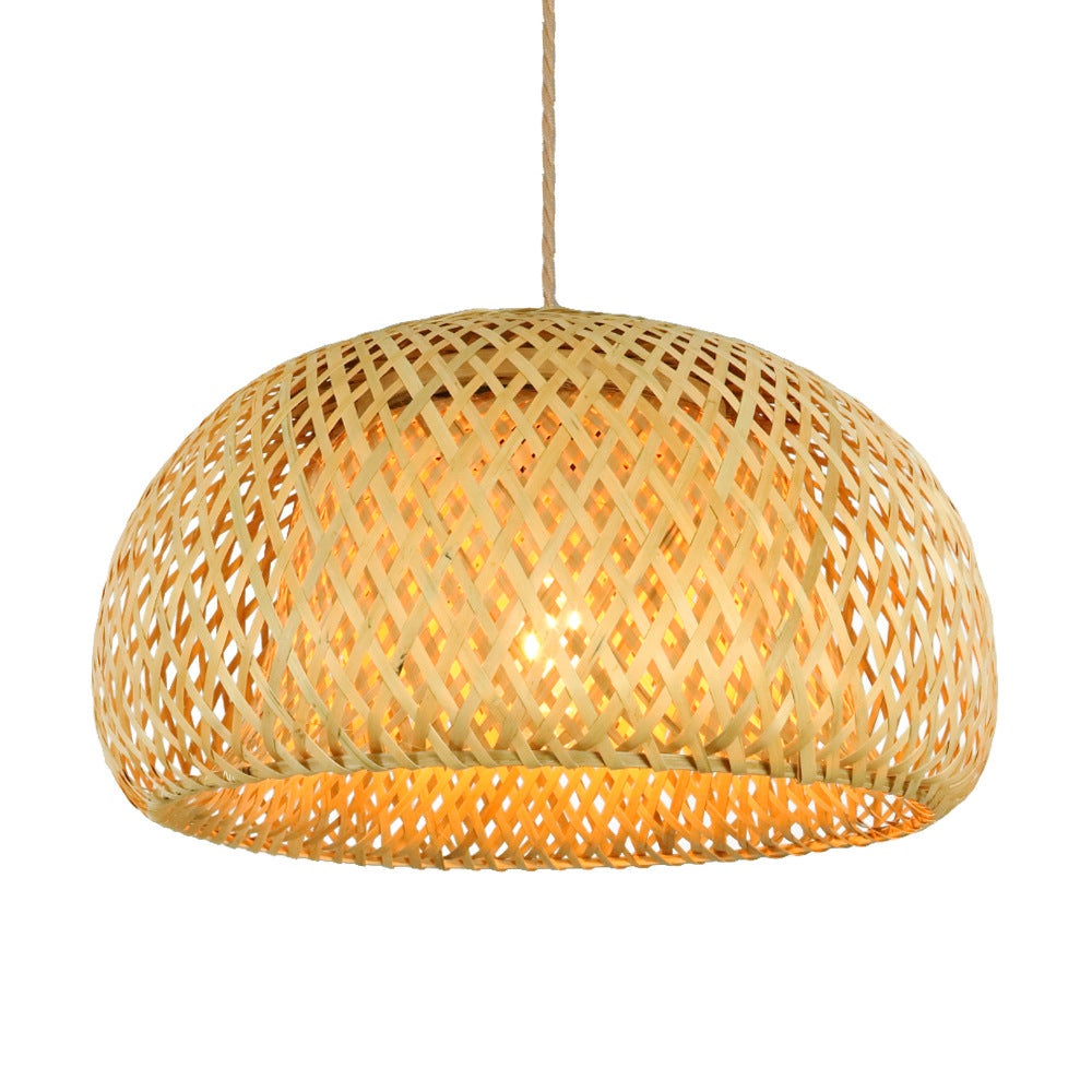 Detalhe da luminaria pendente de rattan Zenlart