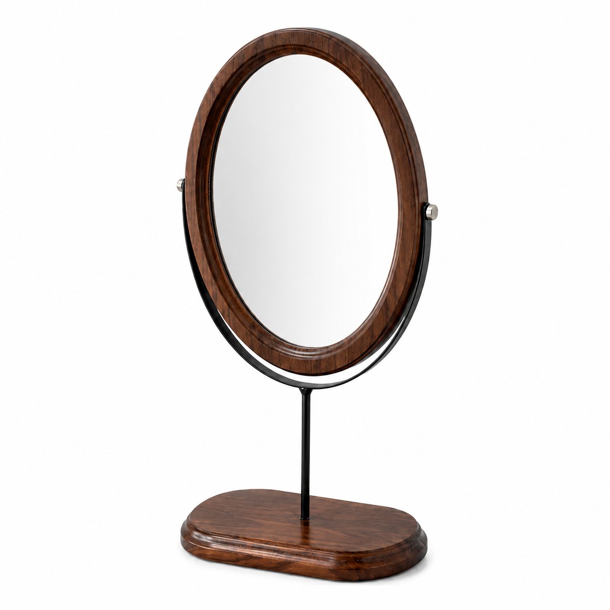 Espelho de mesa oval giratorio 360 graus Zenlart completo em fundo branco