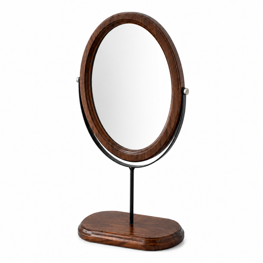 Espelho de mesa oval giratorio 360 graus Zenlart completo em fundo branco