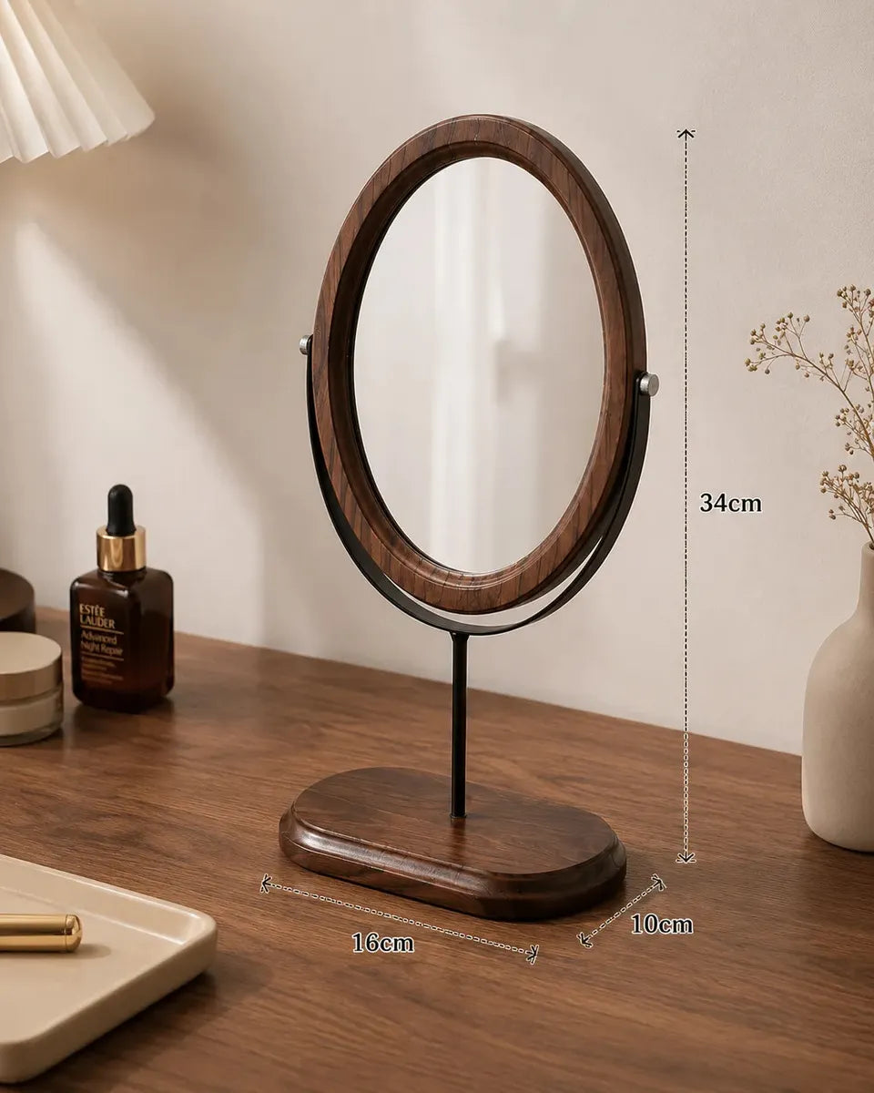 Medidas do espelho de mesa oval Zenlart com 34 centimetros de altura