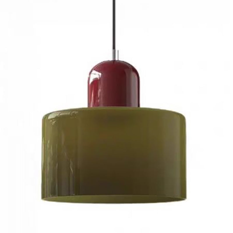 Luminaria pendente de vidro verde Zenlart