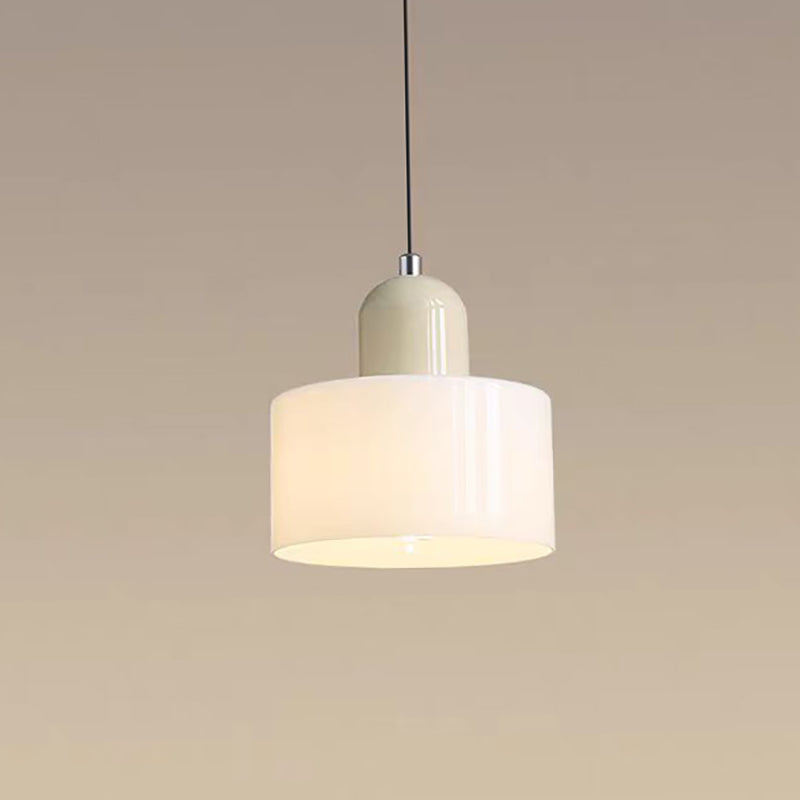Luminaria pendente de vidro creme Zenlart