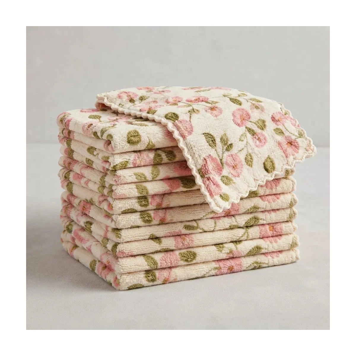 Kit 15 Panos de Limpeza Florais Superabsorventes Zenlart