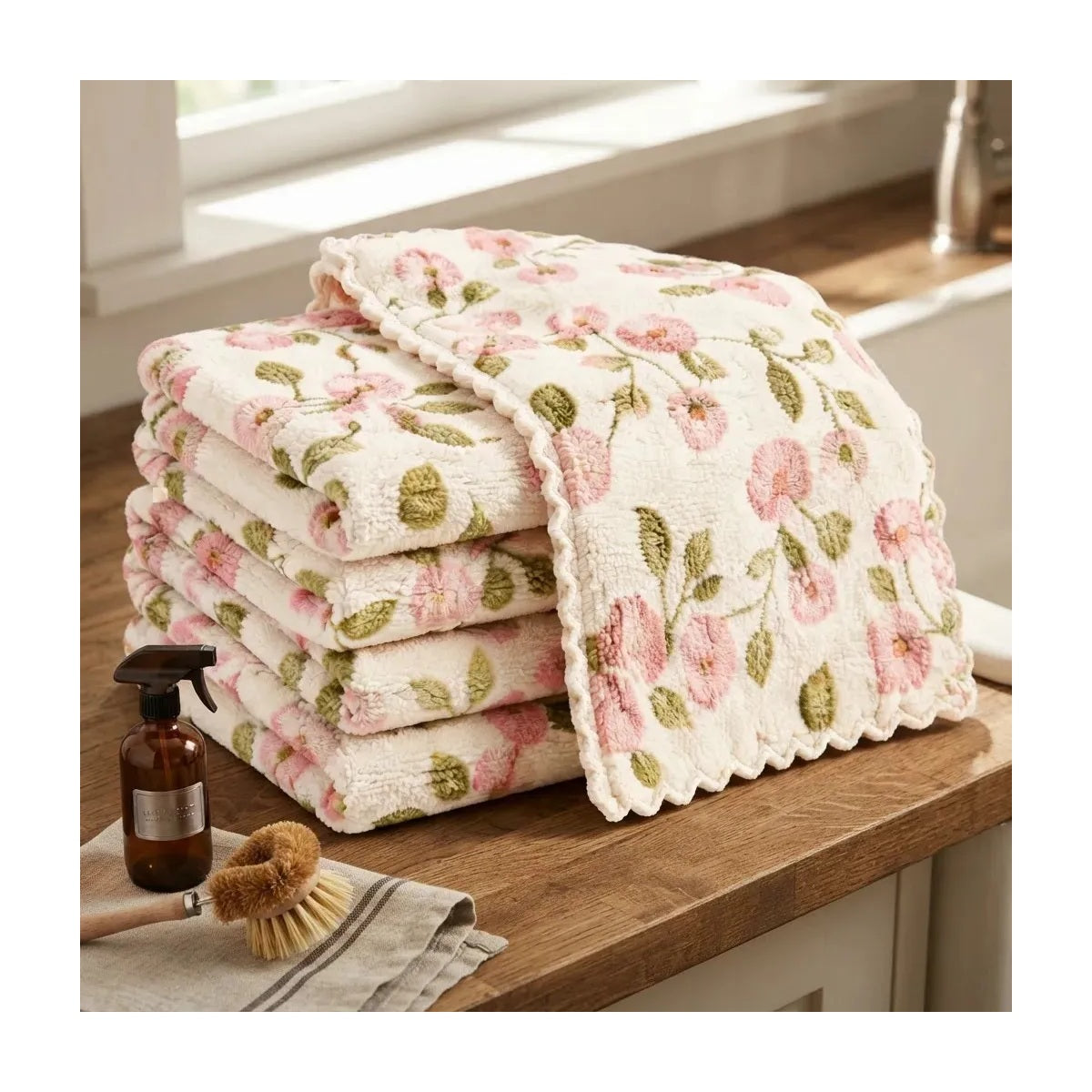 Kit 15 Panos de Limpeza Florais Superabsorventes Zenlart — imagem 9